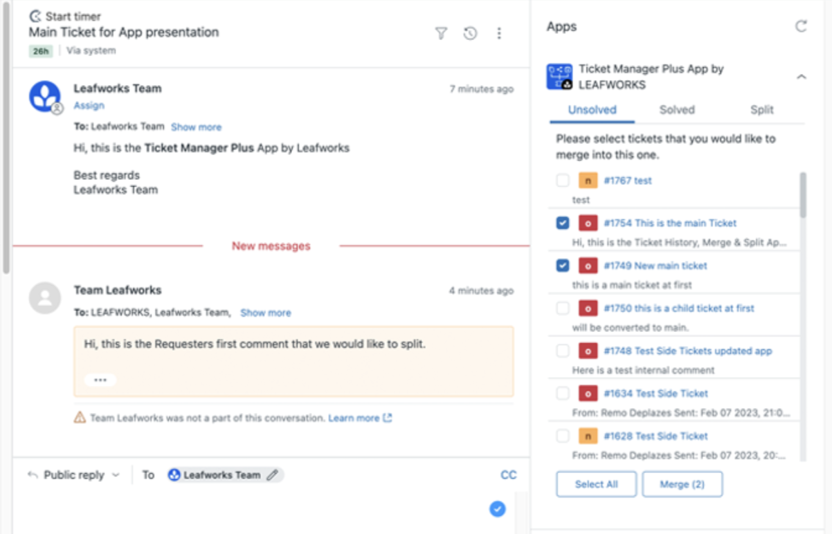 Ticket Manager Plus for Zendesk by Leafworks