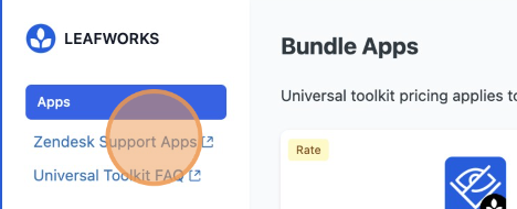Universal Toolkit sidebar with Apps section selected